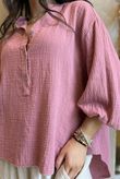 Suri Cushion Cotton Laurie Blouse Indian Pink
